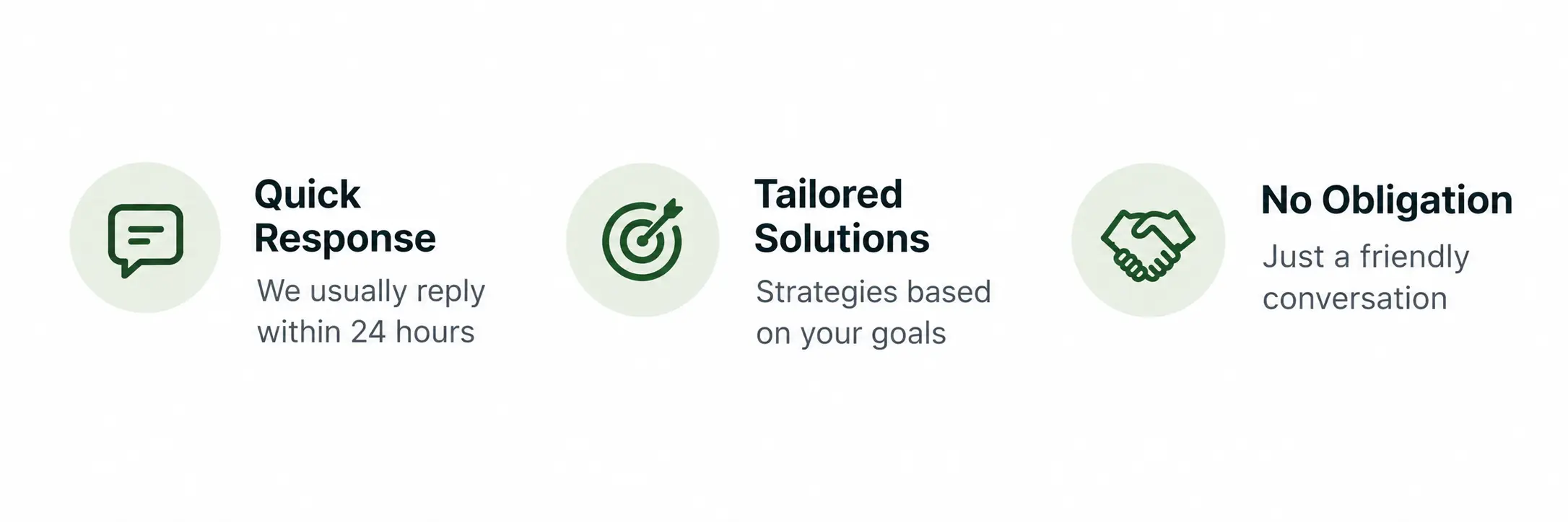 Three Minimal Website Feature Blocks